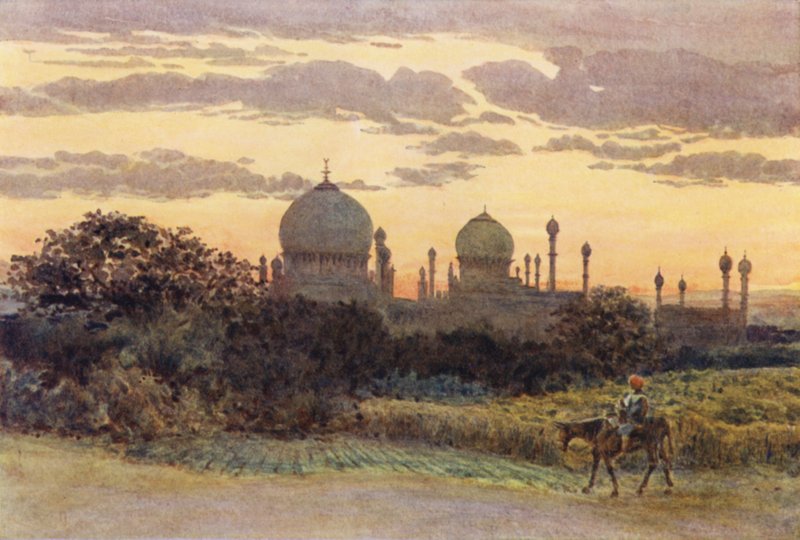 Auringonlasku Ibrahim Rozan takana, Bijapur tekijältä Alexander Henry Hallam Murray