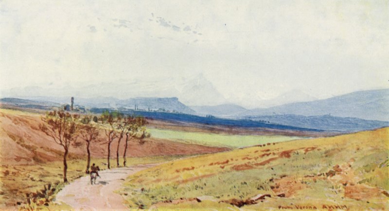 Alpit Veronasta (väri litho) tekijältä Alexander Henry Hallam Murray