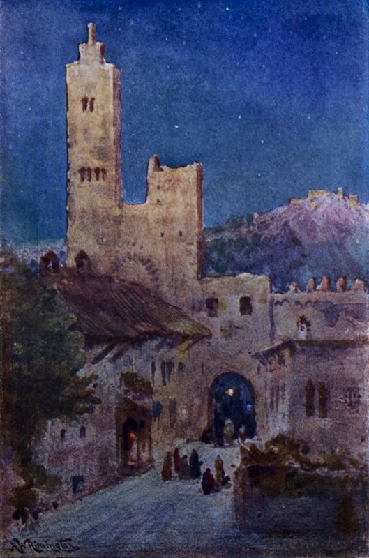 La Manchan kaupunki (väri litho) tekijältä Alexander Wallace Rimington