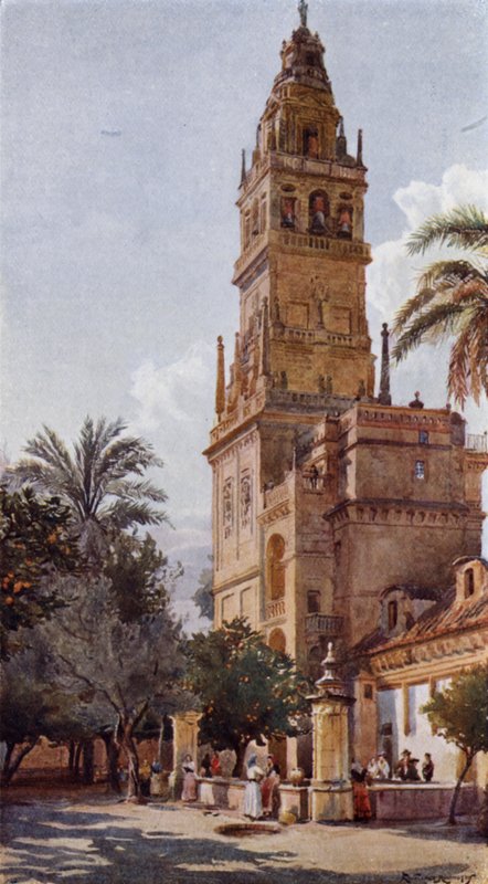 Oranges Court, Cordovan moskeija (väri litho) tekijältä Alexander Wallace Rimington