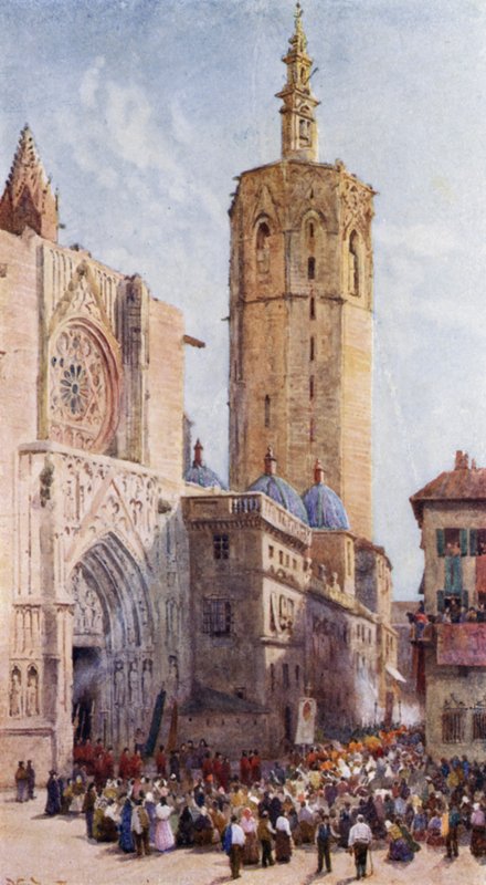 The Mignelete, Valencia (väri litho) tekijältä Alexander Wallace Rimington
