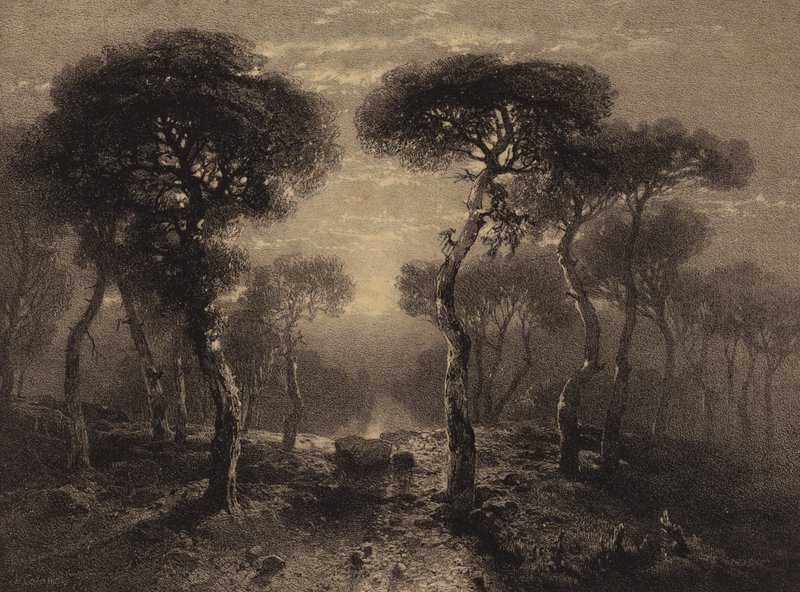 Maisema puiden kanssa tekijältä Alexandre Calame