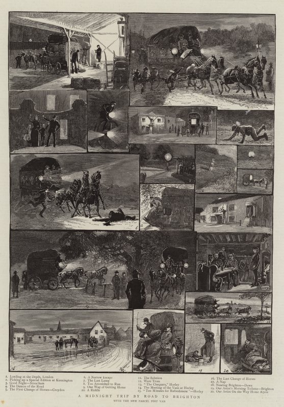 Keskiyön matka maanteitse Brightoniin tekijältä Alfred Chantrey Corbould