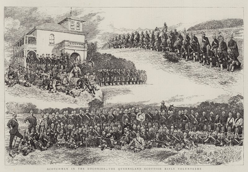Scotchmen in the Colonies, Queensland Scottish Rifle Volunteers tekijältä Alfred Chantrey Corbould