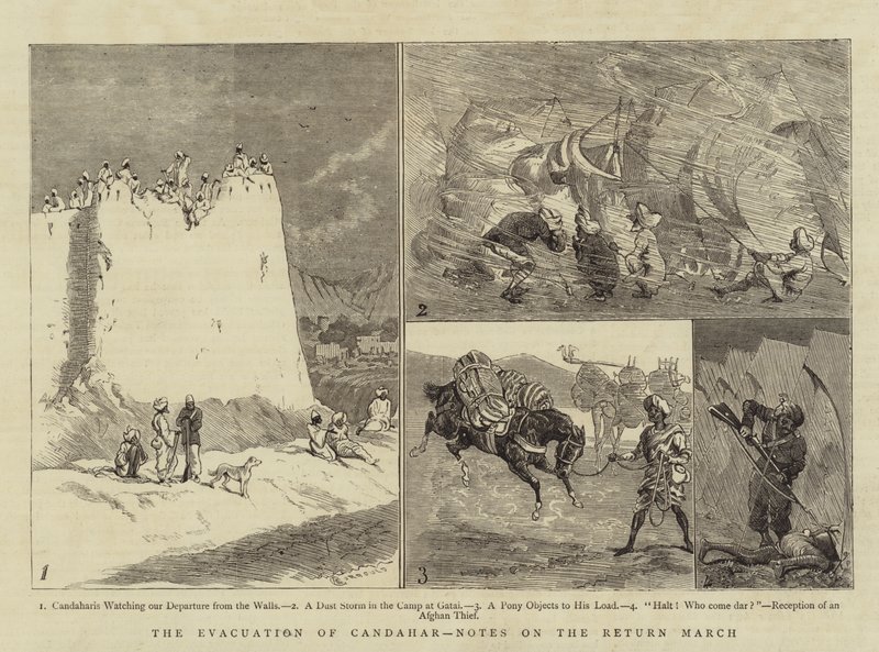 Candaharin evakuointi, muistiinpanoja paluumarssista tekijältä Alfred Chantrey Corbould