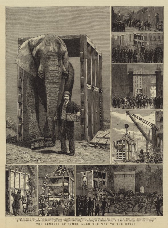 Jumbon poistaminen, minä, matkalla telakoihin tekijältä Alfred Chantrey Corbould