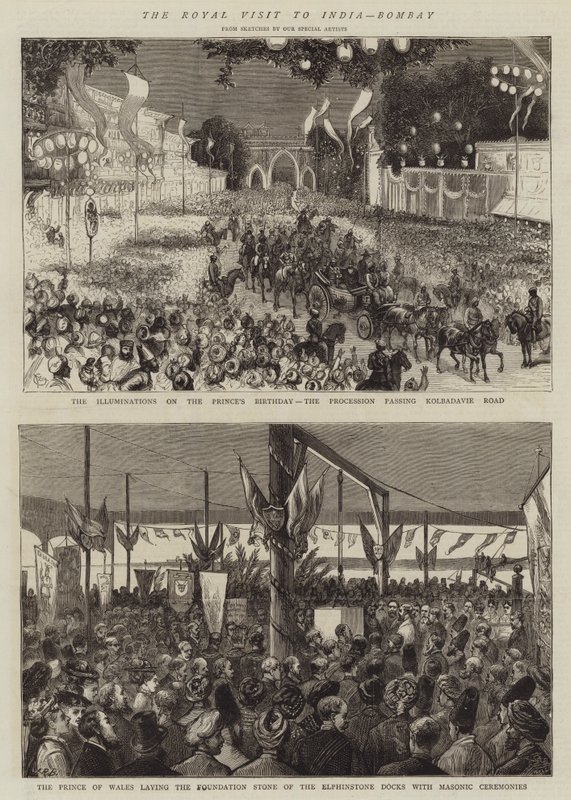 Kuninkaallinen vierailu Intiassa, Bombayssa tekijältä Alfred Chantrey Corbould
