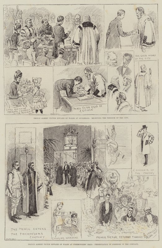 Walesin prinssi Albert Victor Edward Lontoon Cityssä tekijältä Alfred Courbould