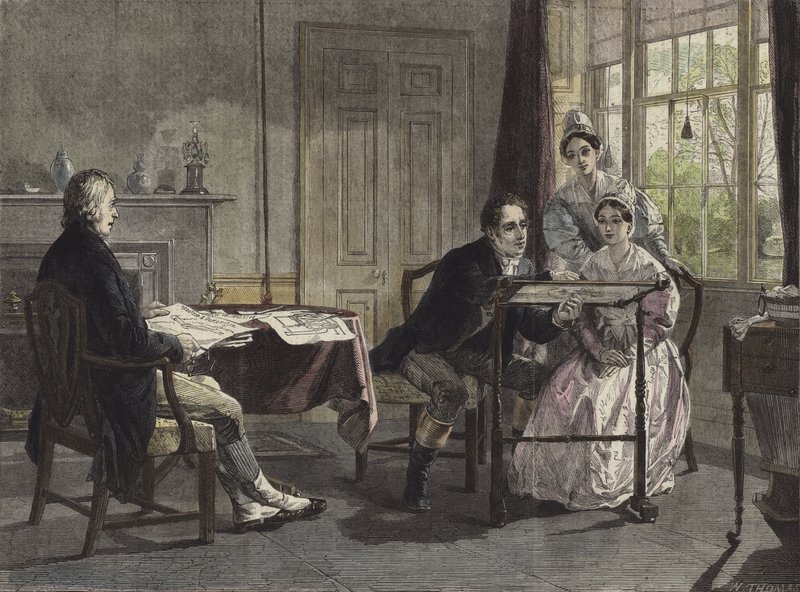 George Stephenson Darlingtonissa vuonna 1823 tekijältä Alfred Rankley