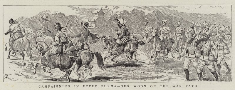 Kampanjoita Ylä-Burmassa, Woonissamme sotapolulla tekijältä Alfred Chantrey Corbould