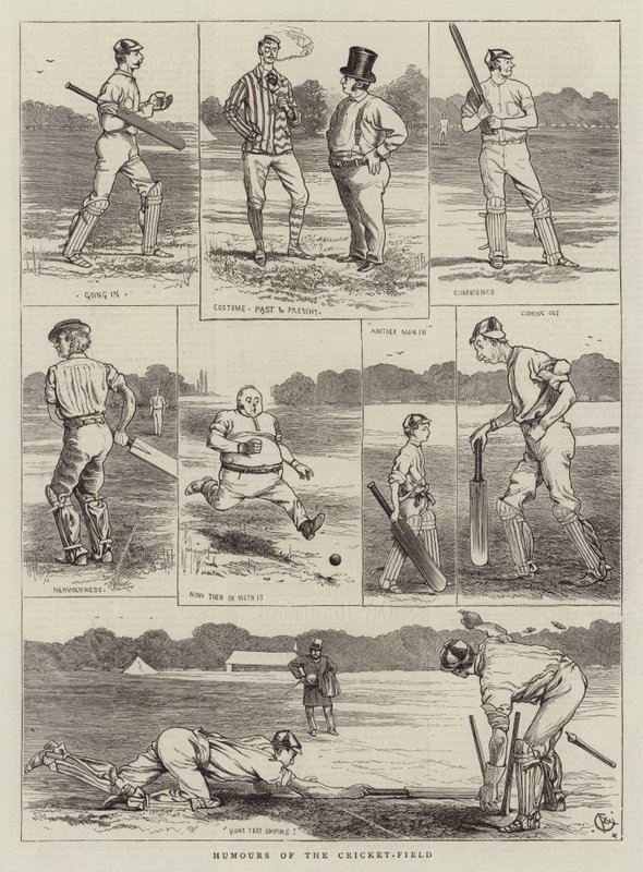 Krikettikentän huumoria tekijältä Alfred Chantrey Corbould