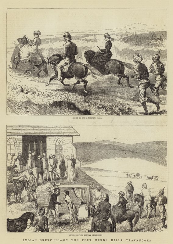 Indian Sketches, Peer Merde Hillsillä, Travancoressa tekijältä Alfred Chantrey Corbould