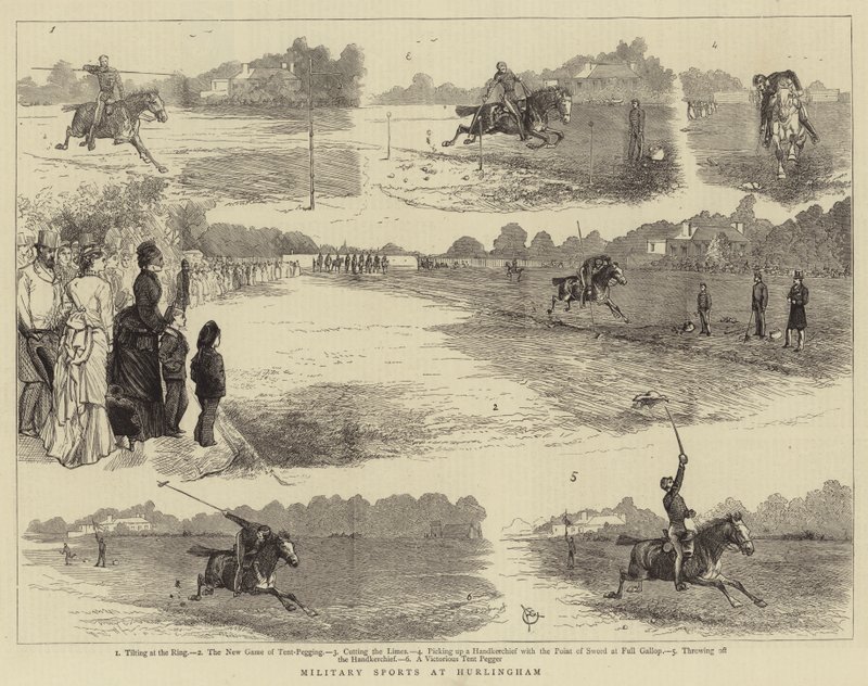 Sotilasurheilu Hurlinghamissa tekijältä Alfred Chantrey Corbould