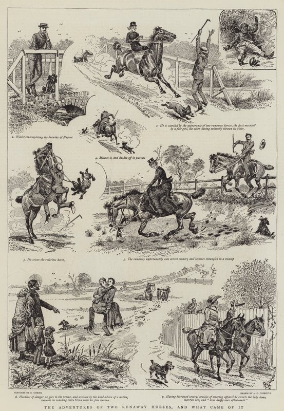 Kahden paenneen hevosen seikkailut ja mitä siitä tuli tekijältä Alfred Chantrey Corbould