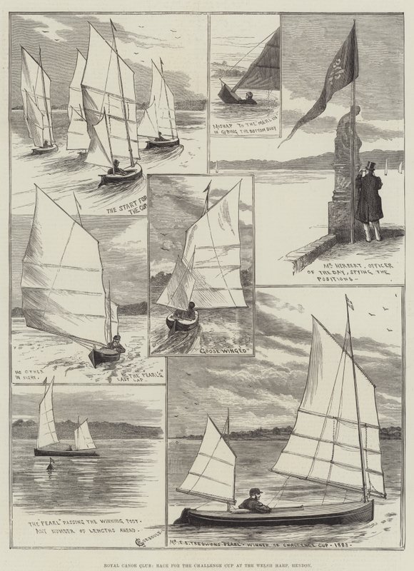 Royal Canoe Club, kilpailu Challenge Cupista Welsh Harpilla, Hendonissa tekijältä Alfred Courbould