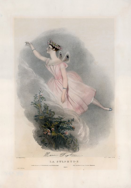 Marie Taglioni elokuvassa La Sylphide tekijältä Alfred Edward Chalon