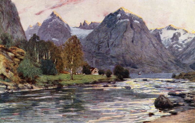 Lohijoki, Stryn, Nord Fjord tekijältä Alfred Heaton Cooper