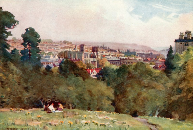 Bristol, Cliftonin observatoriosta (väri litho) tekijältä Alfred Heaton Cooper