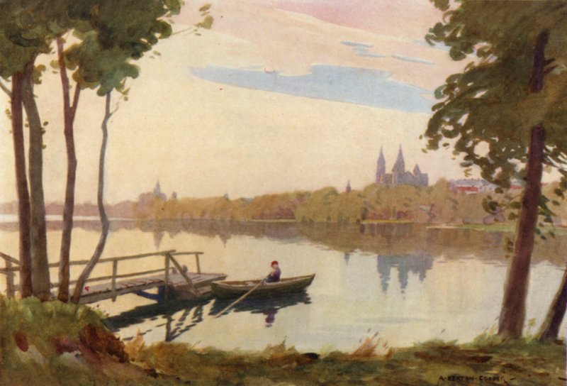 Tanska: Viborgin katedraali (väri litho) tekijältä Alfred Heaton Cooper