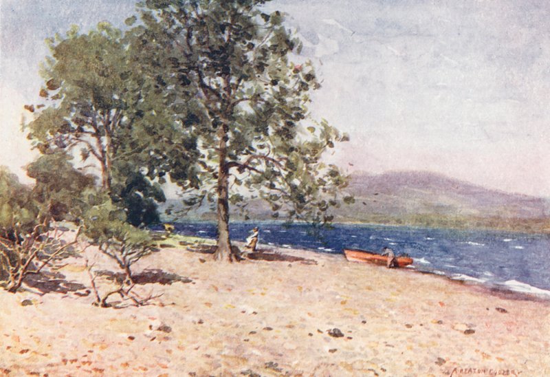 Lake District: Bassenthwaite Lake, tuulinen aamu (värilitro). tekijältä Alfred Heaton Cooper