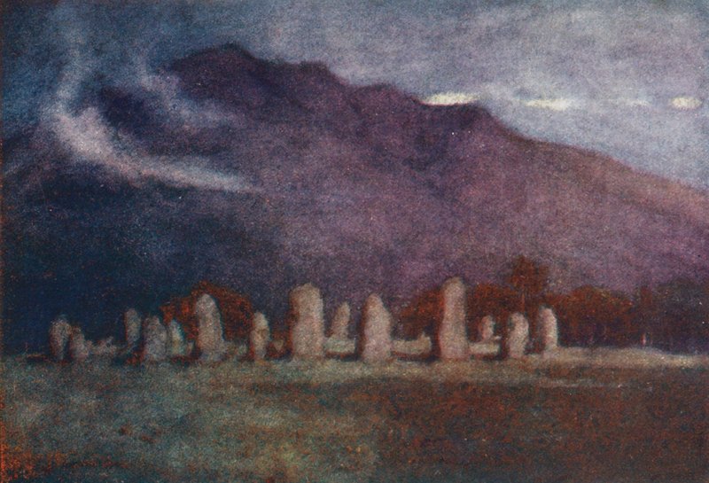 Lake District: Keswickin lähellä, kuunvalossa (värilitro). tekijältä Alfred Heaton Cooper