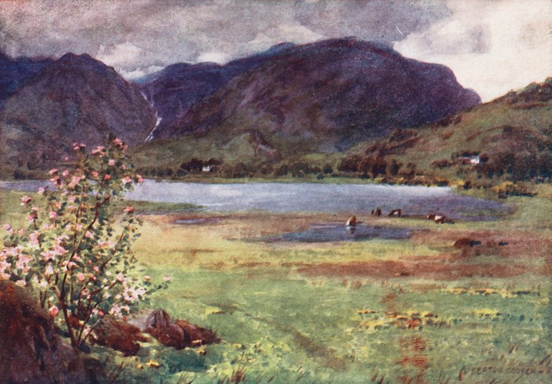 Lake District: Langdale Tarn (värilitro): Little Langdale Tarn (värilitro) tekijältä Alfred Heaton Cooper