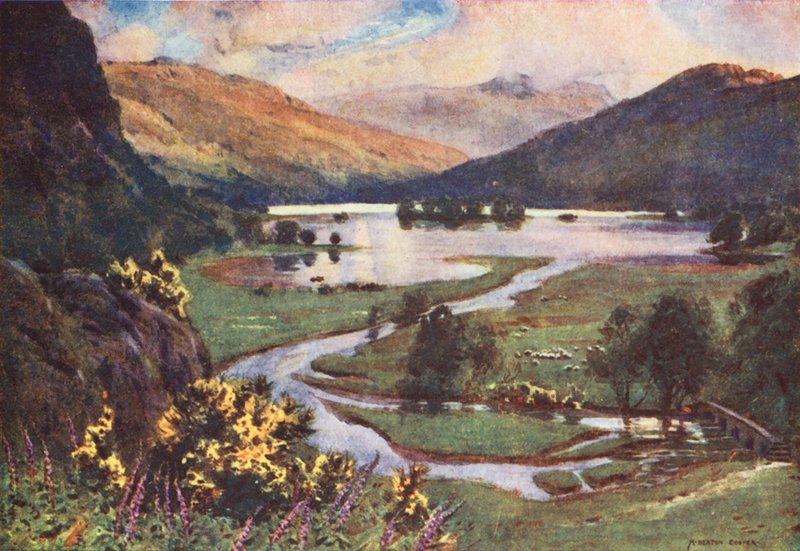 Lake District: Rydal Water (värilitro). tekijältä Alfred Heaton Cooper