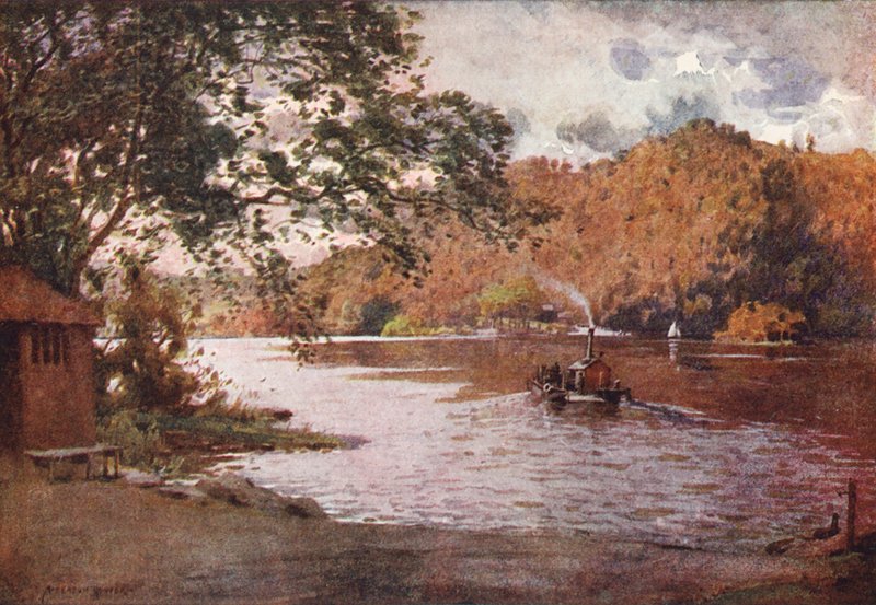 Lake District: The Old Ferry, Windermere (värilitro). tekijältä Alfred Heaton Cooper