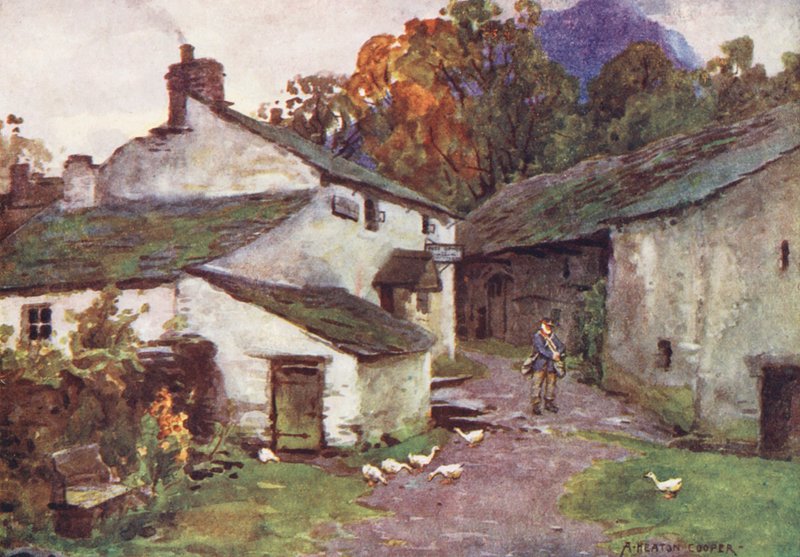 Lake District: The Old Post Office, Loweswater (värilitro). tekijältä Alfred Heaton Cooper