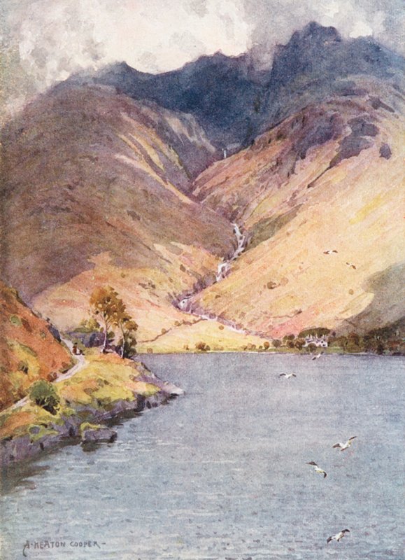 Lake District: Wastwater ja Scawfell (värilitro). tekijältä Alfred Heaton Cooper