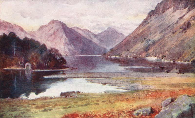 Lake District: Wastwater, Strandsista (värilitro). tekijältä Alfred Heaton Cooper