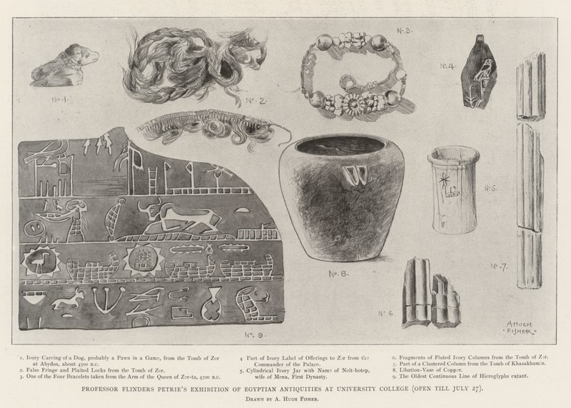 Professori Flinders Petrien Egyptin antiikkinäyttely University Collegessa (avoinna 27.7. asti) tekijältä Alfred Hugh Fisher