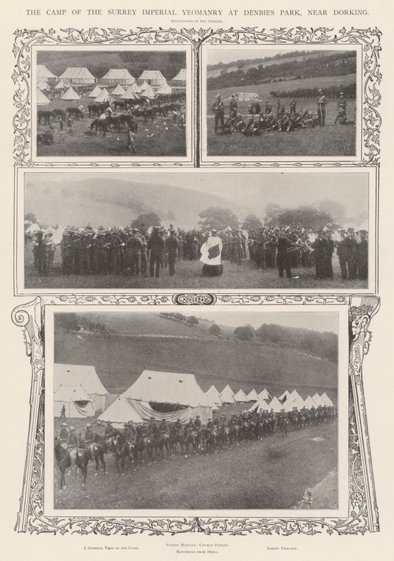 Surrey Imperial Yeomanryn leiri Denbies Parkissa, lähellä Dorkingia tekijältä Alfred Hugh Fisher
