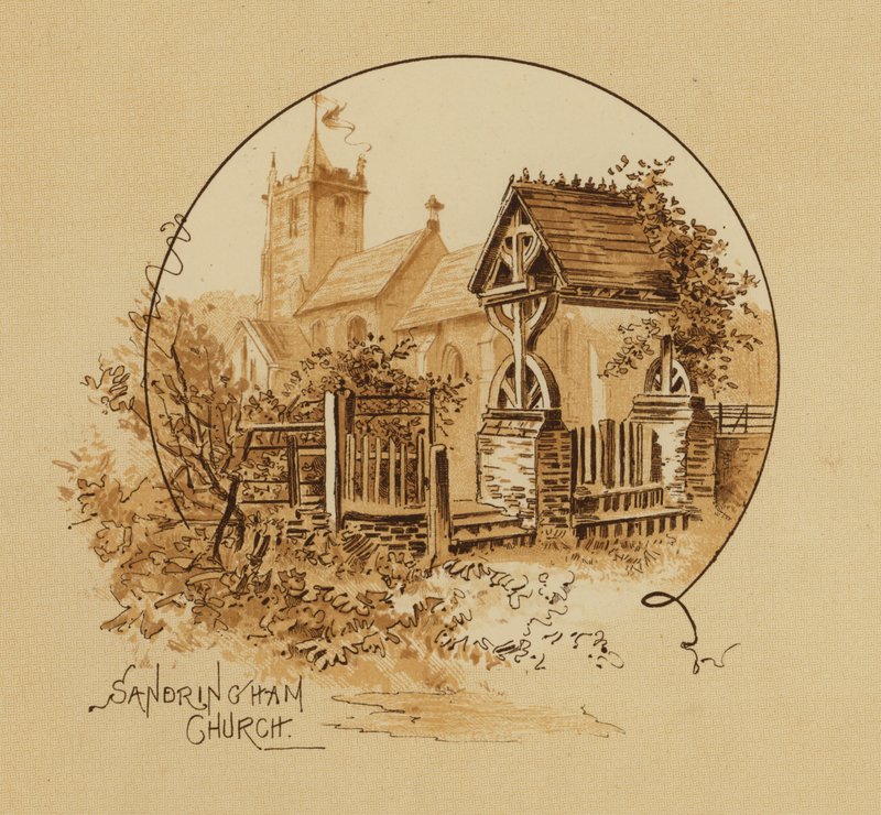 Sandringhamin kirkko, Norfolk (chromolitho) tekijältä Alfred Johnson