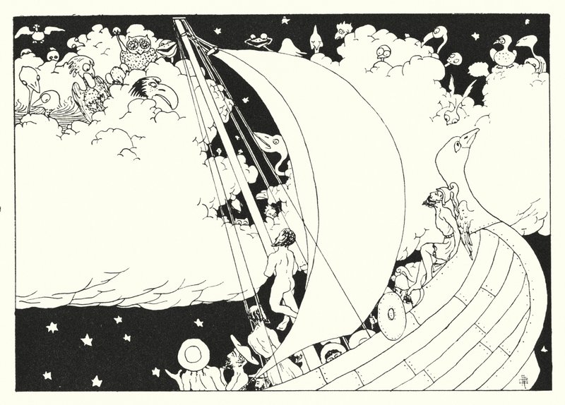 Lucianin A True History: Cloud-Cuckoo-Land (kaiverrus). tekijältä Alfred Payne Garnett