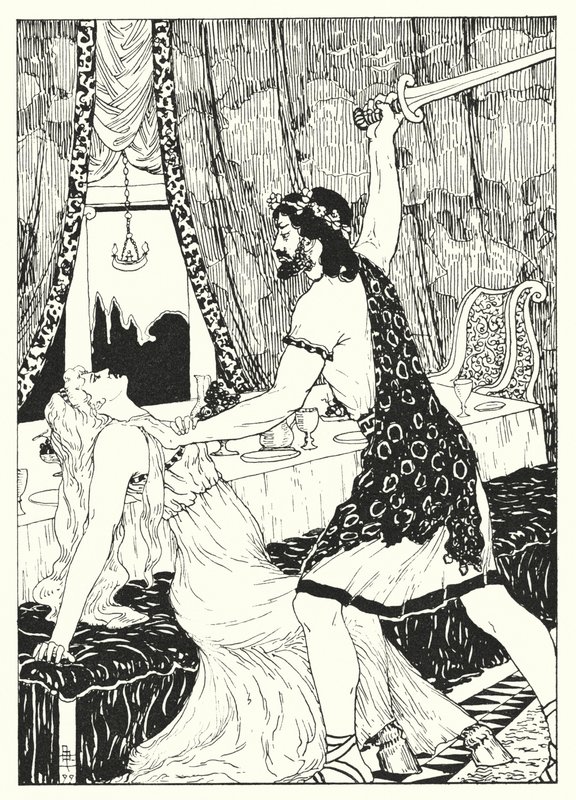 Lucianuksen A True History: Lucian and the Donkey-Legged Woman (kaiverrus). tekijältä Alfred Payne Garnett
