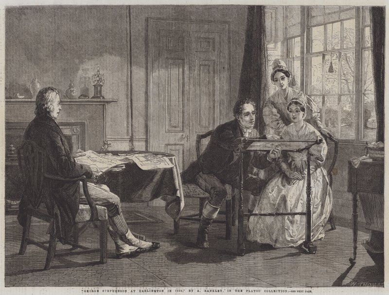 George Stephenson Darlingtonissa vuonna 1823 tekijältä Alfred Rankley