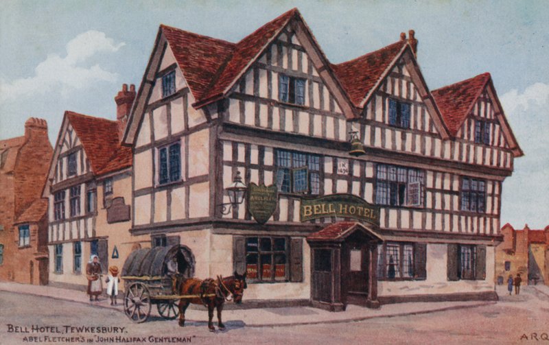 Bell Hotel, Tewkesbury, Abel Fletcherin John Halifax Gentleman -kirjassa. tekijältä Alfred Robert Quinton