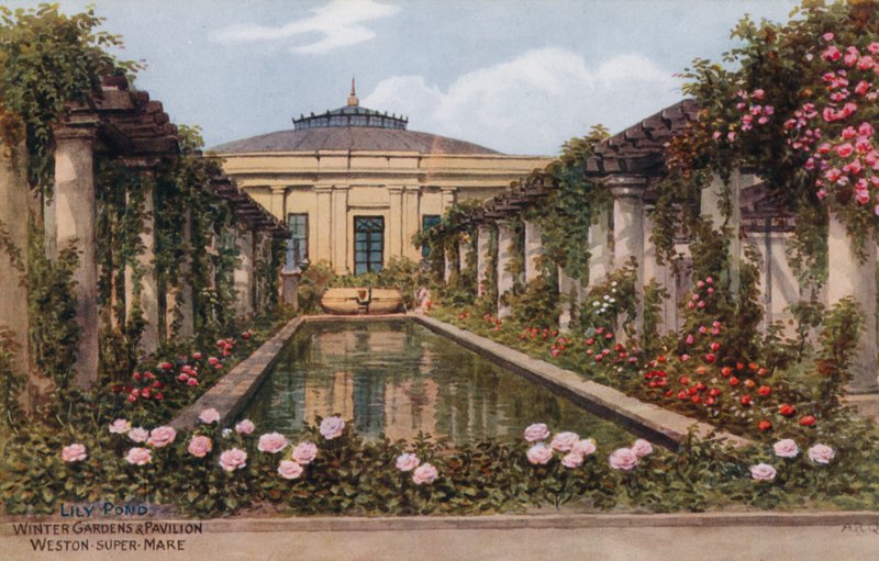 Lily Pond, Talvipuutarha ja paviljonki, Weston Super Mare (Weston Super Mare) tekijältä Alfred Robert Quinton