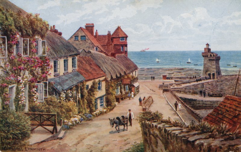 Mars Hill, Lynmouth (väri litho) tekijältä Alfred Robert Quinton