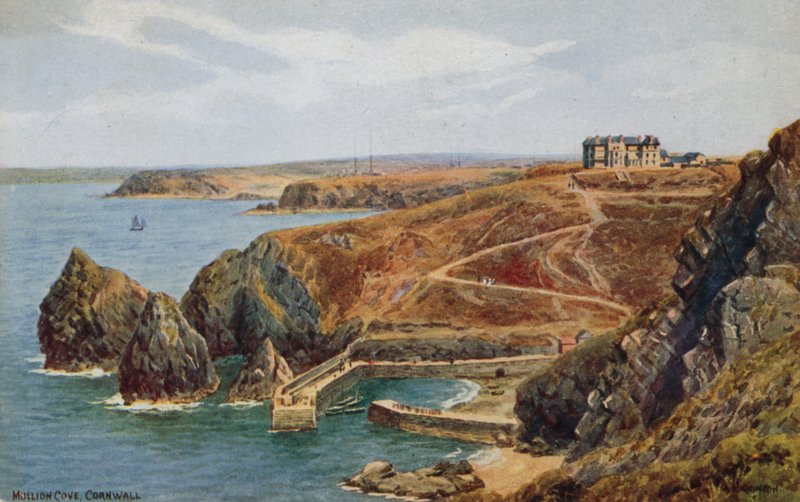 Mullion Cove, Cornwall (väri litho) tekijältä Alfred Robert Quinton