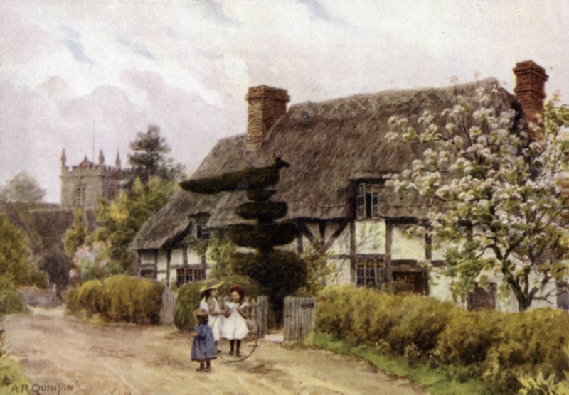 Norton, lähellä Eveshamia, Worcester (väri litho) tekijältä Alfred Robert Quinton
