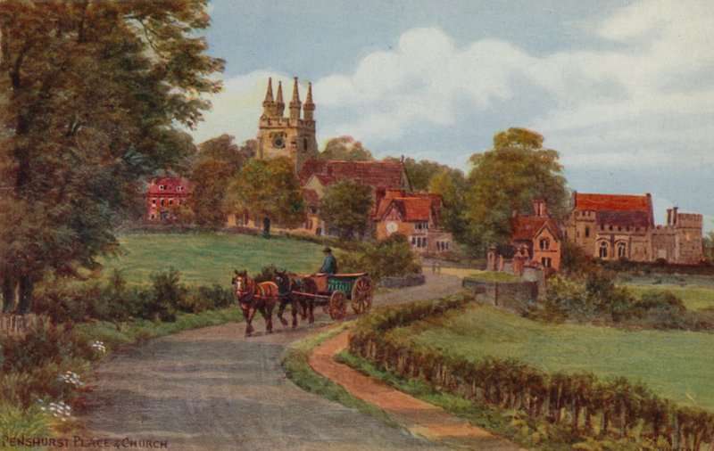 Penshurst Place ja kirkko tekijältä Alfred Robert Quinton
