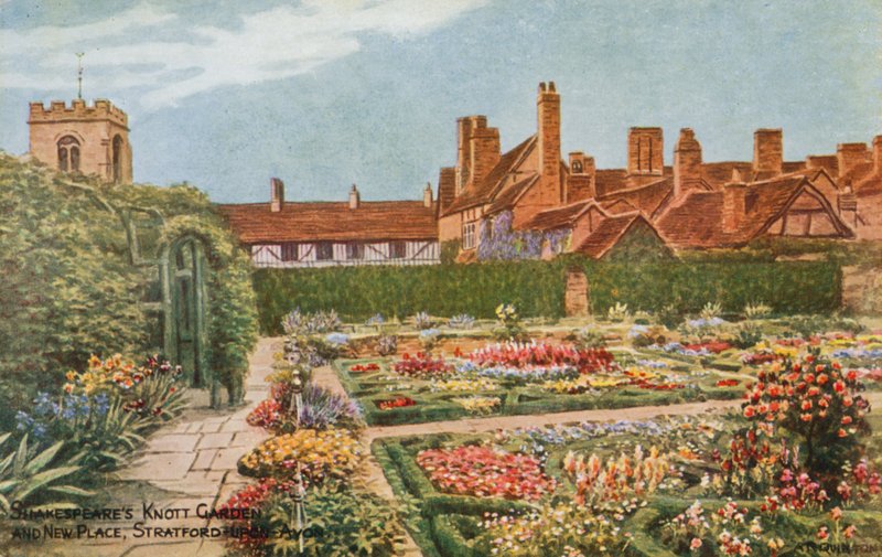 Shakespearen Knott Garden ja New Place, Stratford-upon-Avon, Stratford-upon-Avon tekijältä Alfred Robert Quinton