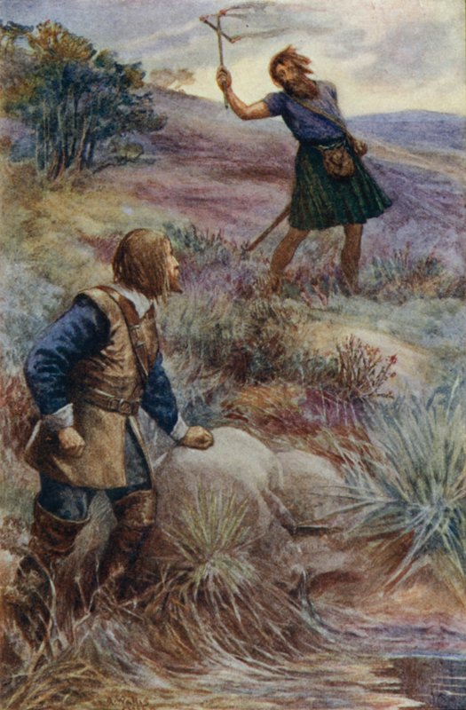 James Graham, Montrosen markiisi, Skotlannin kuninkaalliskomentaja, saa uutisen irlantilaisten joukkojen hyökkäämisestä Skotlantiin, 1644 tekijältä Alfred Wallis Mills
