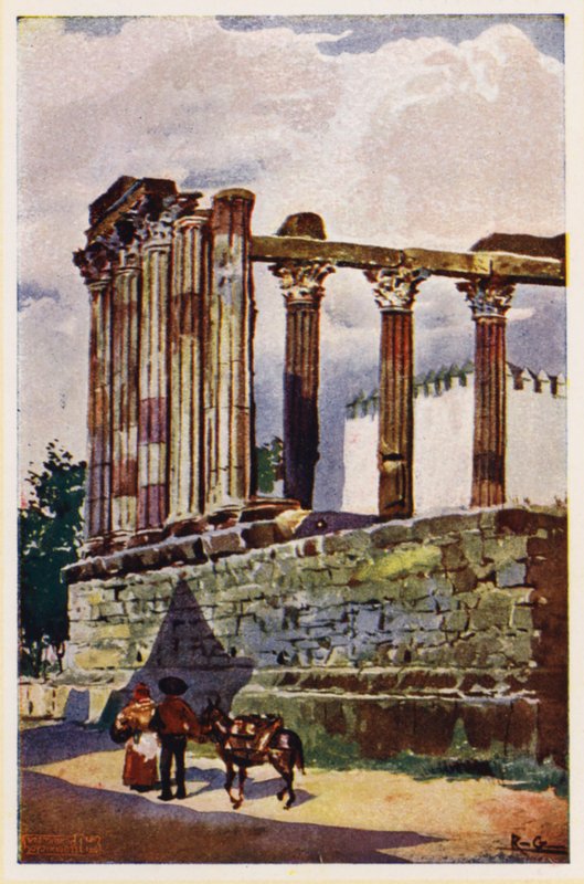 Dianan temppeli, Evora, Portugali (värilitro) tekijältä Alfredo Roque Gameiro