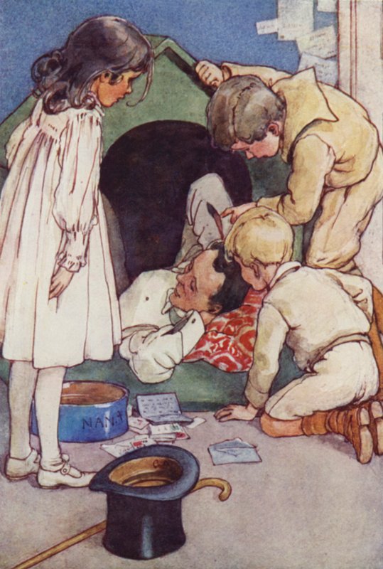 Hän asuisi kennelissä lasten palaamiseen asti (väri litho) tekijältä Alice Bolingbroke (after) Woodward