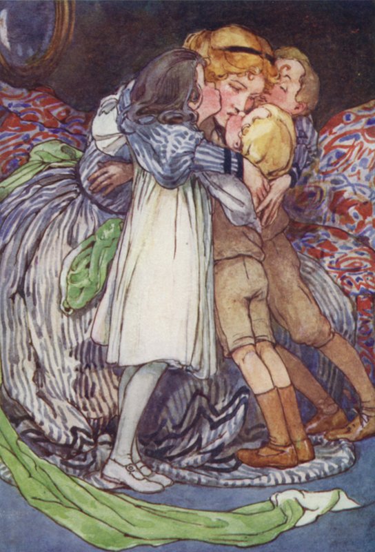 Ne rakkaat kasvot painautuivat hänen kasvojaan vasten (väri litho) tekijältä Alice Bolingbroke (after) Woodward