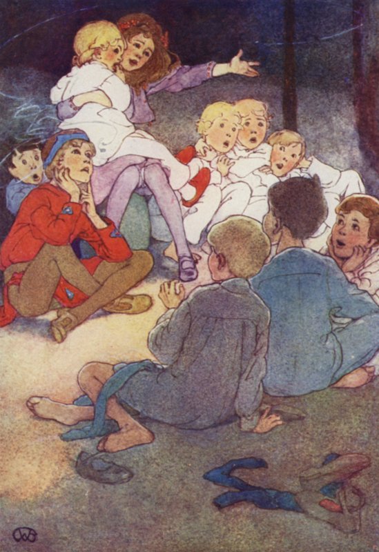 Wendy kertoi tarinansa (väri litho) tekijältä Alice Bolingbroke (after) Woodward