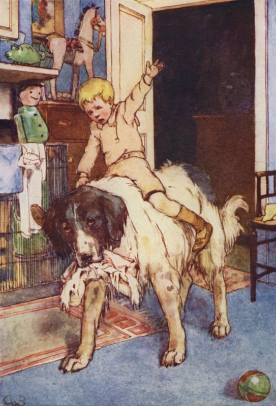 Michael istuu selällään (väri litho) tekijältä Alice Bolingbroke (after) Woodward